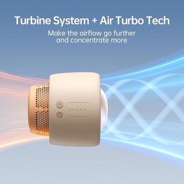 Портативний вентилятор для коляски JISULIFE, маленький вентилятор, що працює від батарейок, 5 швидкостей, технологія очищення та покращення повітря, без лопатей, безпечний для їжі - коричневий