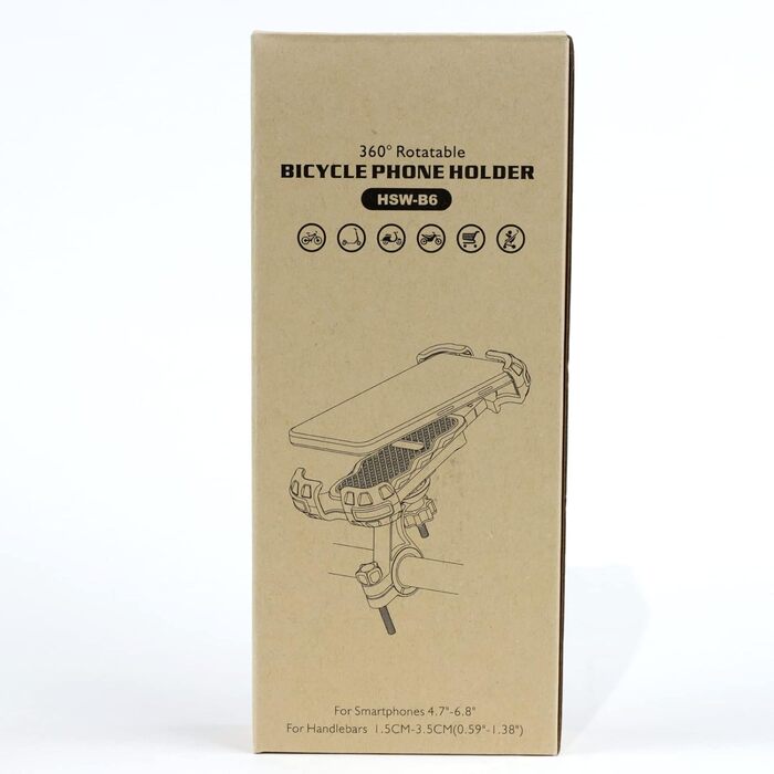Тримач для мобільного телефону Glangeh Велосипед, надійний замок Універсальний тримач для мобільного телефону, що обертається на 3