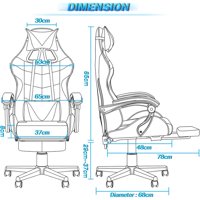 Ігрове крісло Soontrans з масажем, ігрове крісло з підставкою для ніг, підголівником та масажною подушкою для попереку, м&39які підлокітники, ергономічне ігрове крісло для геймерів, пряма трансляція з YouTube, Xbox (біле)
