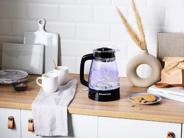 Чайник Russell Hobbs 1,7 л, 2400 Вт, оптимізований скляний вилив, світлодіодне освітлення Класичний дизайн (скороварка, знімна кришка, фільтр від накипу, основа з нержавіючої сталі)26080-70