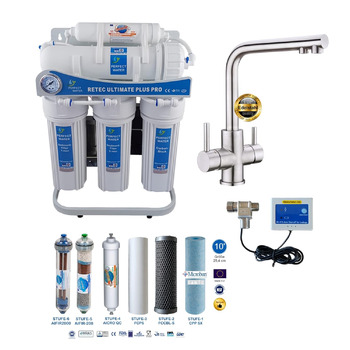 Система зворотного осмосу 600 GPD Perfect Water No. 1 Ultimate PLUS PRO Mod 2020 RETEC з прямим потоком, резервуар не потрібен, зворотний осмос, фільтр для води, питна вода, зворотний осмос, зворотний осмос.