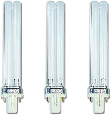 УФ-лампа 7 Вт PL G23 - змінна лампа з люмінесцентною трубкою, замінна лампа УФ-С, 3 шт.