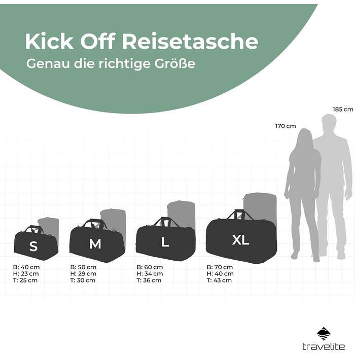 Велика дорожня сумка Travelite XL, Kick Off, легка сумка для відпусток та спорту, басейну, перебування в лікарні, 70 см, 120 літрів Дорожня сумка XL (70 см/120 літрів) Чорного кольору
