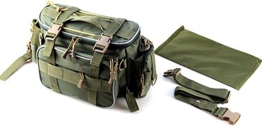 Рибальський рюкзак, сумка для риболовлі, сумка для зберігання рибальських снастей, сумки для рибальських снастей, сумка для рибальського спорядження для морської та прісноводної риболовлі (армійський зелений)