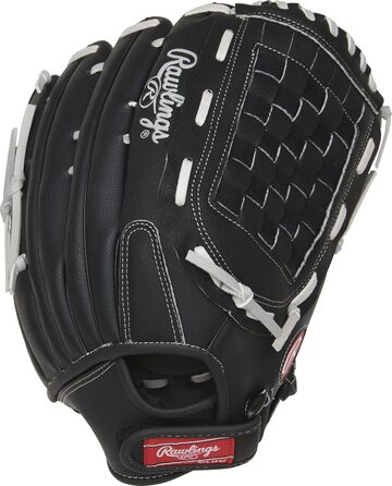 Рукавички для софтболу Rawlings RSB Slowpitch Series для правої руки, 14 дюймів - плетені, чорні/сірі