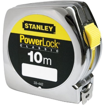 Рулетка Stanley Powerlock (пластиковий корпус, довжина 10 м, ширина 25 мм, метрична шкала, ремінна кліпса) 1-33-442