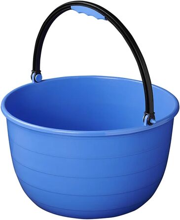 Доступна та якісна 1 х миска для миття посуду з вкладишем для універсального використання 15-літрова кемпінгова миска, кругла Ø35 см, пластикова з ручкою для дому та автофургонів