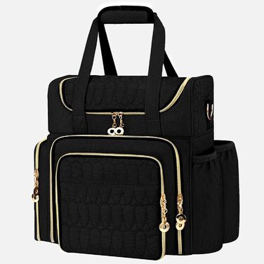 Мішечок для зберігання лаку для нігтів, двошаровий органайзер для 70 флаконів (до 15 мл), портативний мішечок для сушарок для нігтів, ламп для нігтів та аксесуарів для лаків - чорний