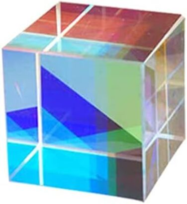 Трикутна призма з оптичного скла MIFANI, кубічна призма з оптичного скла, дисперсійна призма RGB для фізики та декорування, 4 розміри на вибір, 4 x 4 x 4 см, 45 x 45 x 45 мм (розмір 50x50x40 мм)