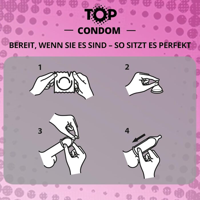 Презервативи TOP Ribbed & Dotted, рельєфні, 53 мм, 40 шт