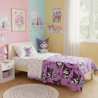 М&39яка ковдра з мікрофібри Kuromi Pink 130x170 см Кавайна ковдра для дівчаток або жінок, плед Sanrio для дивана або ліжка, оригінальна ідея подарунка на Різдво та День народження