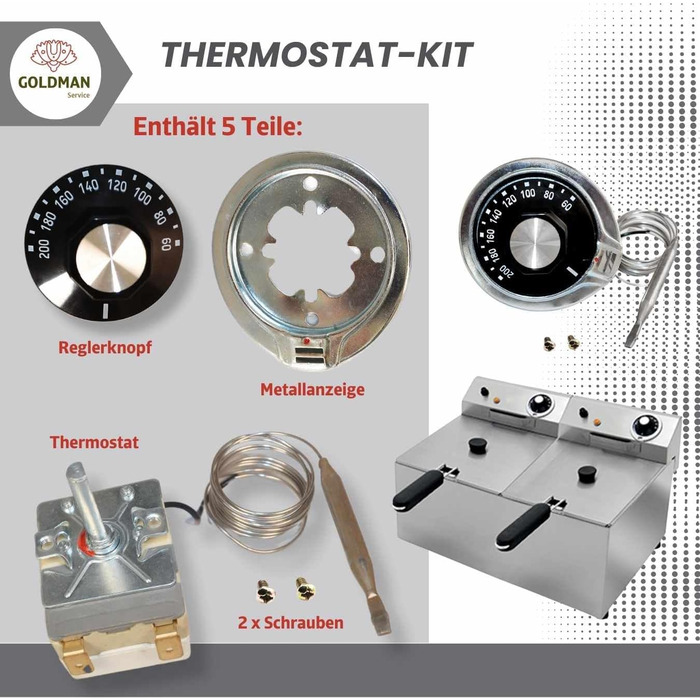 Універсальний термостат для промислової фритюрниці, громадського харчування, універсальна заміна з регулятором (від 50 C до 205 C), 24007
