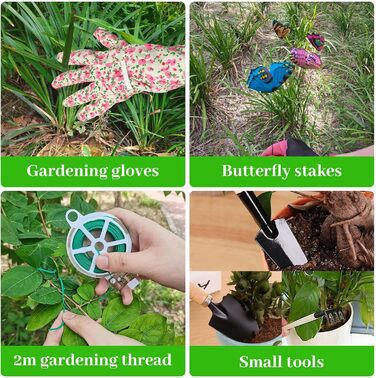 Набір садових інструментів Gartenwerkzeug, 16 предметів подарунковий набір для квітів та саду, з ножицями для обрізки та сумкою для зберігання. Ідеальний подарунок для садівників та садівниць.
