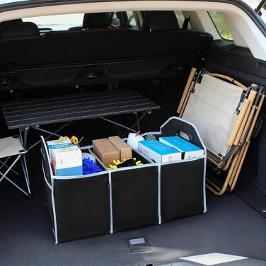 Складаний органайзер для багажника з 3 відділеннями, великої місткості, автомобільні ящики для зберігання, портативні водонепроникні сумки для багажника, універсальний для позашляховиків, пікапів, фургонів