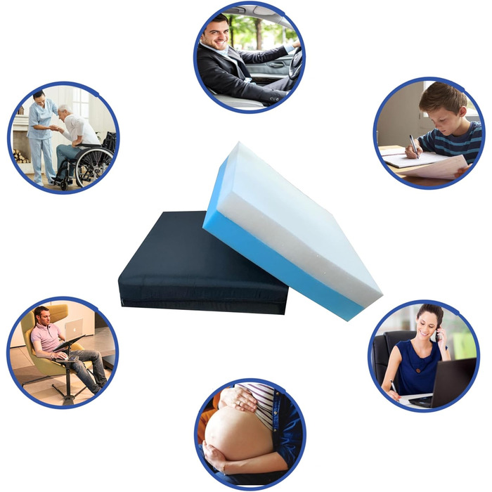 Змішані протипролежневі подушки для інвалідних візків - ортопедичні з водонепроникним та дихаючим чохлом, наповнені в&39язкоеластичною піною та піною HR Comfort.