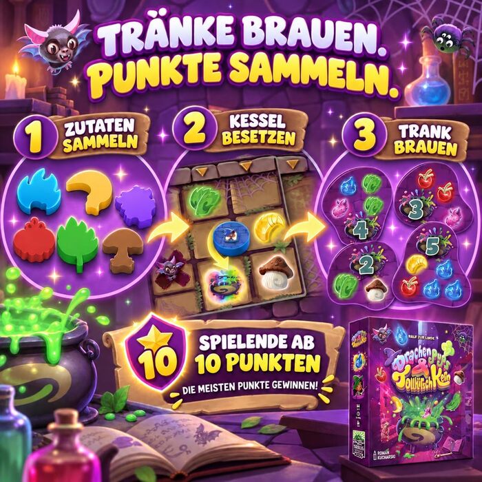 Настільна гра SKELLIG Games Drachenpups & TollkirschKern дитяча гра для 24 гравців