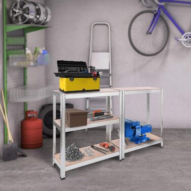 Надміцний стелаж Arebos 180x75x30 см Вантажопідйомність 350 кг 5 полиць з МДФ Легке складання за допомогою вставної системи Оцинкований