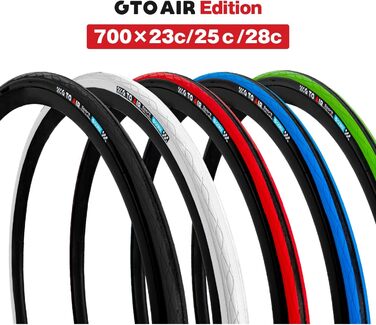 Велосипедна покришка GORIX Gtoair (700x23c, Чорно-червона)