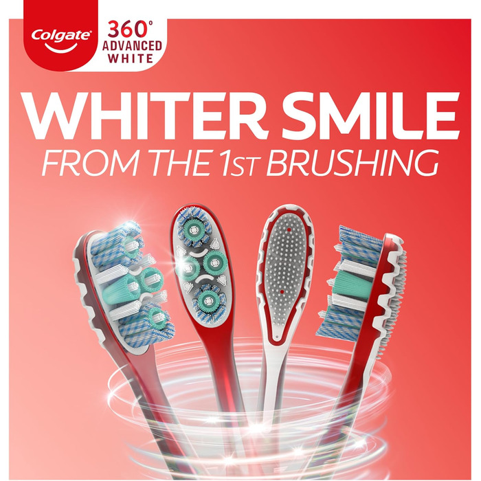 Удосконалена оптична зубна щітка Colgate 360, біла