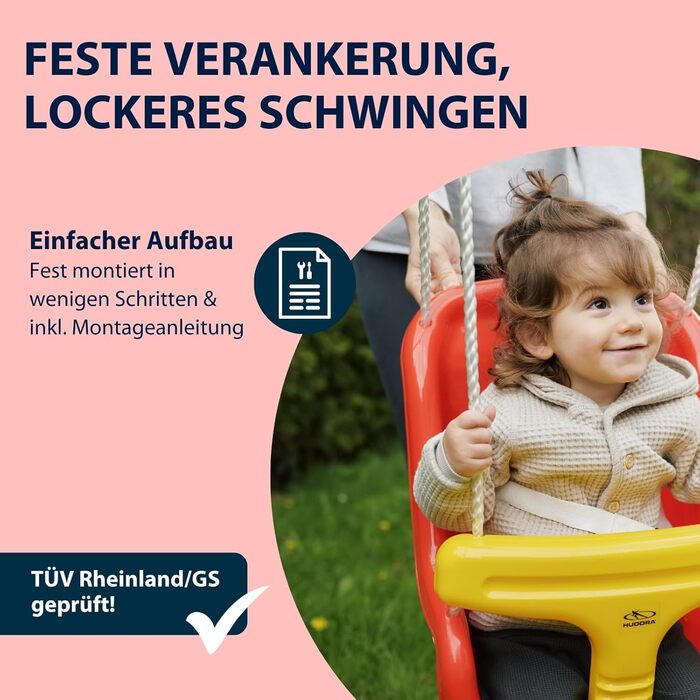 Дитячі гойдалки регульовані по висоті 120-180 см червоного/жовтого кольору для саду I Дитячі гойдалки на вулиці I Дитячі гойдалки