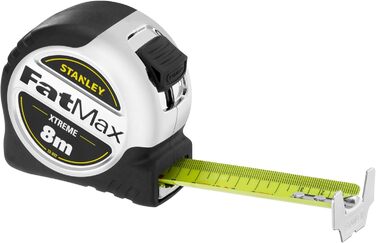 Рулетка Stanley FatMax PRO Blade Armor 0-33-892 (довжина 8 м, ширина 32 мм, клас точності II, з фіксатором та захисним екраном з майлару, автоматичним поверненням, ударостійкий корпус, кліпса для ременя) 8 м