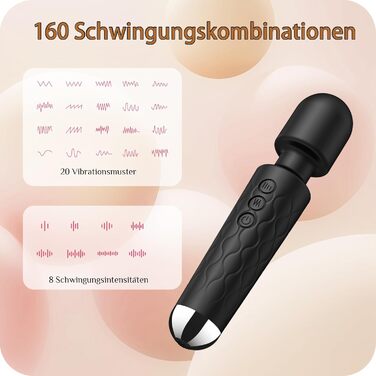 Вібратор SANJIANKE для жінок, стимулятор клітора та G-точки, 8 швидкостей, 20 режимів, чорний матовий