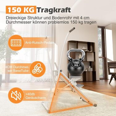 Портативний крос-трейнер, вертикальний тренажер для скелелазіння CEIEVER з регульованими педалями, вантажопідйомність 150 кг, складний степер для сходів із РК-дисплеєм інструментів для домашніх тренувань, тренажерний зал