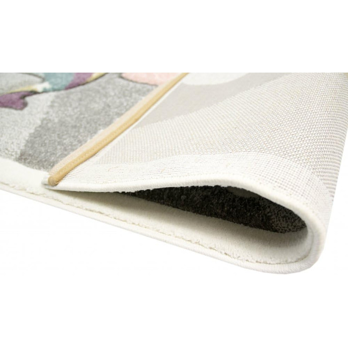 Дитячий килимок ігровий килимок дитячий килимок дівчинка єдиноріг веселка рожевий кремовий сірий розмір 200 х 290 см