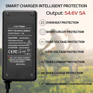 Зарядний пристрій для літій-іонних акумуляторів Yasco з кількома роз&39ємами для електричних велосипедів, скутерів, електровелосипедів, човнів та мотоциклів Зарядний пристрій Xiaomi (54.6V 5A) 54.6V 5A з кількома роз&39ємами