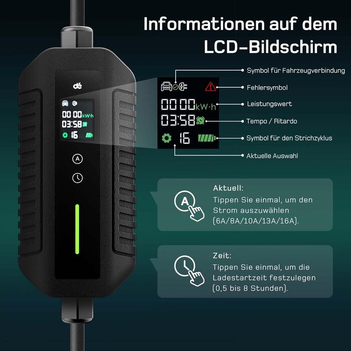 М 3-фазний 6-16A d Зарядний кабель CEE 16A до типу 2 з регульованою потужністю зарядки для портативної зарядної станції для електр