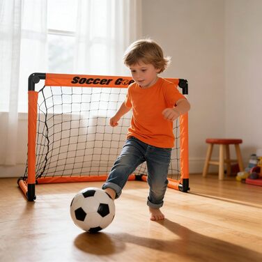 Дитячі футбольні ворота, складні футбольні ворота 60x45 см з м&39ячем та повітряним насосом, маленькі футбольні ворота для дітей у саду, портативний комплект футбольних воріт для використання в приміщенні та на вулиці