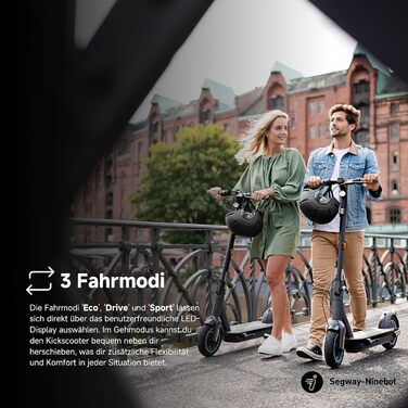 Самокат з допуском до дорожнього руху для дорослих, максимальна швидкість 20 км/год, запас ходу 65 км, великий запас ходу (версія