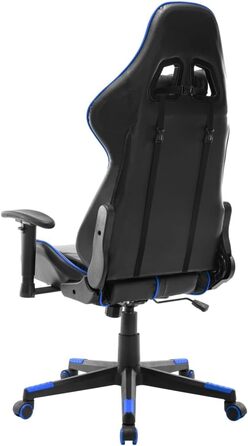 Геймерське крісло, офісне крісло, чорно-синє, штучна шкіра