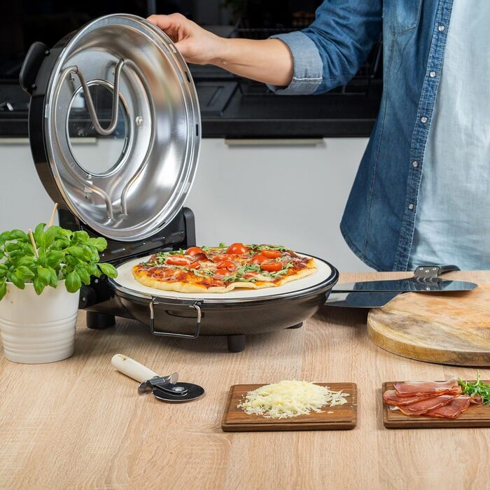 Домашня піч для піци Teesa SUPREME, потужність 1200 Вт, температура 80400 C, діаметр 32 см, вікно в кришці, TSA3231