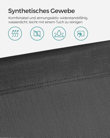 Великий складаний шезлонг SONGMICS, 200 x 71 x 38 см, вантажопідйомність 150 кг, з сонцезахисним тентом та регульованою спинкою, для саду, басейну, тераси, темно-сірий GCB22GYV2 антрацит