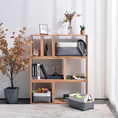 Ткані коробки для зберігання Mangata, полотняний органайзер, комплект із 3 предметів для одягу, іграшок, полиць (холодно-сірий, середній) 3 предмети M