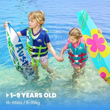 Дитячий плавальний жилет Gogokids - Купальник для малюків, допоміжні плавальні костюми, тренування з плавання, плавучість, неопренові плавальні жилети для дітей 2-9 років, 15-35 кг, розмір M (3-6 років), синій