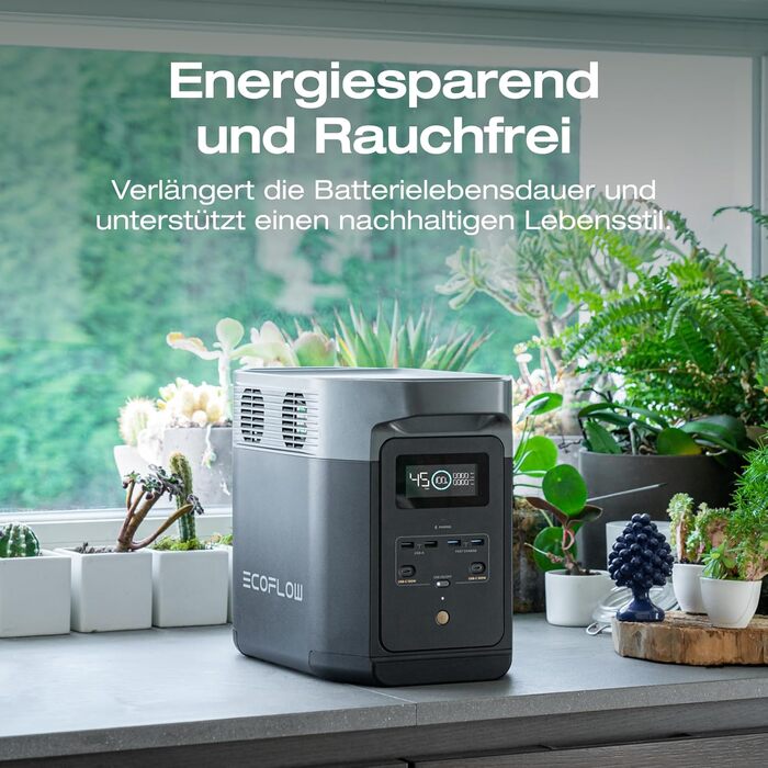 Портативна електростанція EF ECOFLOW Delta 2 1024 Втгод з кабелем XT60i, сонячний генератор з LiFePO4, розширювана ємність до 3 кВтгод, швидка зарядка від 0 до 80 за 50 хвилин, генератор енергії для кемпінгу/дому