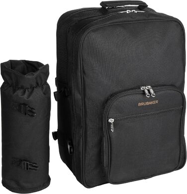 Рюкзак для пікніка BRUBAKER для 4 осіб, чорний, 30 39 x 21 см - вкл. відділення-холодильник знімний ізольований тримач для пляшок, чорний - 4 особи