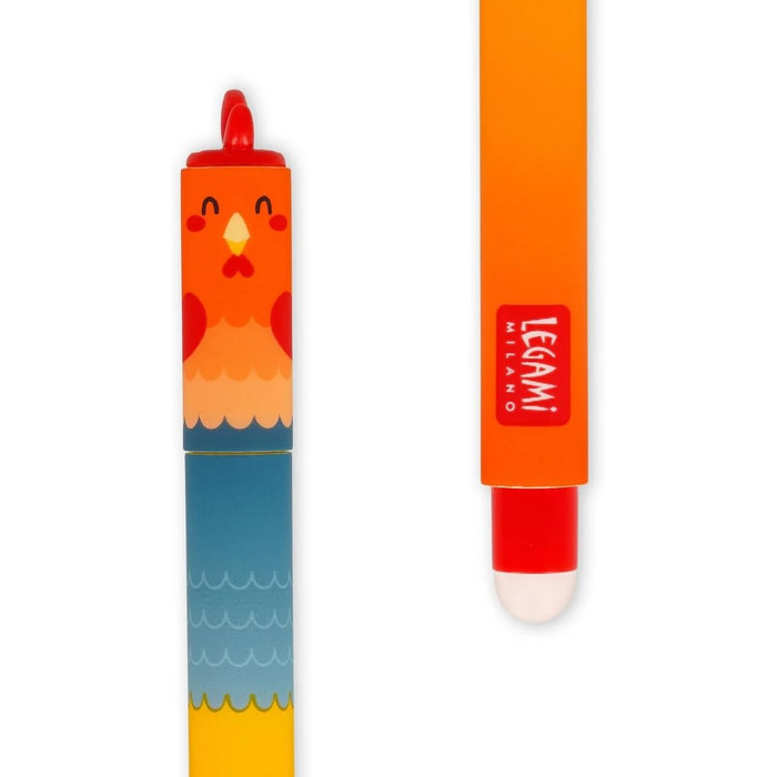 Набір із 8 гелевих ручок LEGAMI від Farm Sweet Farm зі стираним термочутливим чорнилом, чорний, рожевий, зелений, червоний, стираються без використання паперу, наконечник 0,7 мм