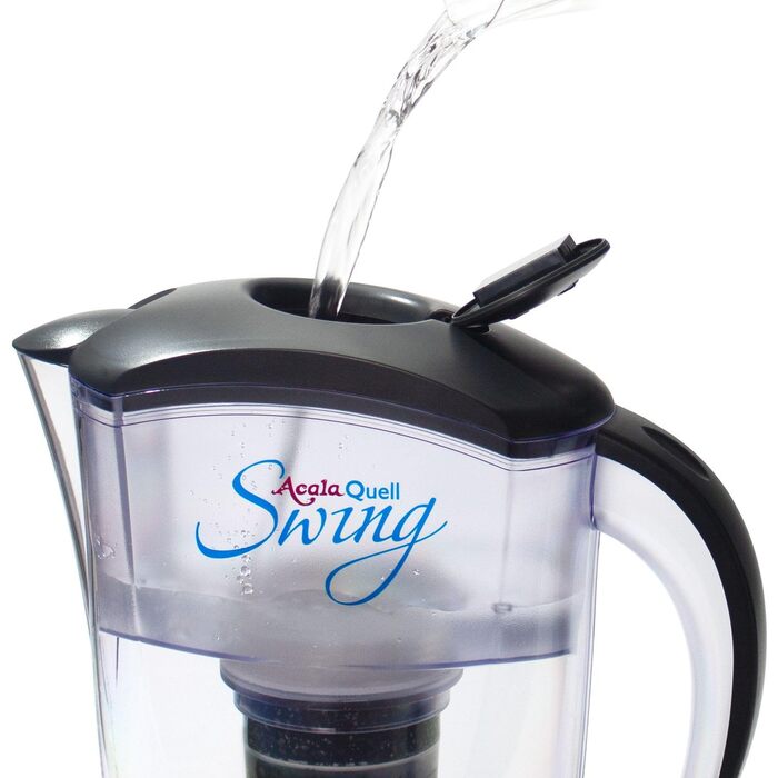 Фільтр для води AcalaQuell Swing антрацит Фільтр для води з активованим вугіллям Найвища продуктивність фільтра - багатошаровий Без BPA та BPB ReNaWa - Технологія Створює смачну, заспокійливу воду