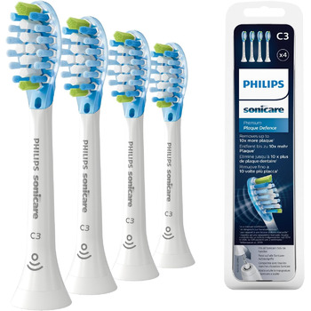 Оригінальні насадки для звукової зубної щітки Philips Sonicare C3 Premium Plaque Defense Standard - 4 упаковки білого кольору (модель HX9044/17) 4 шт.