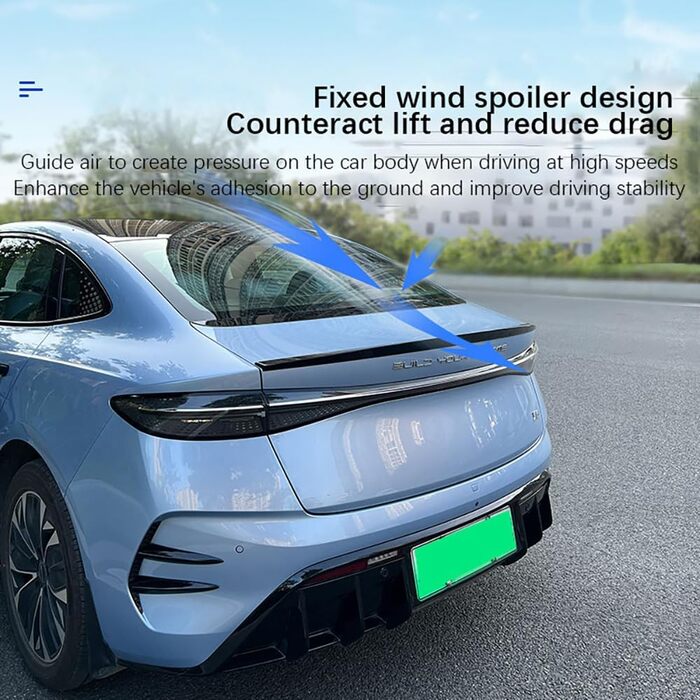 Автомобільний багажник Задній спойлер для BYD Seal Спойлер на даху Задній спойлер Заднє крило Крило автомобіля Прикраса стабільності автомобіля Аксесуари для тюнінгу, чорний стиль звичайний чорний стиль