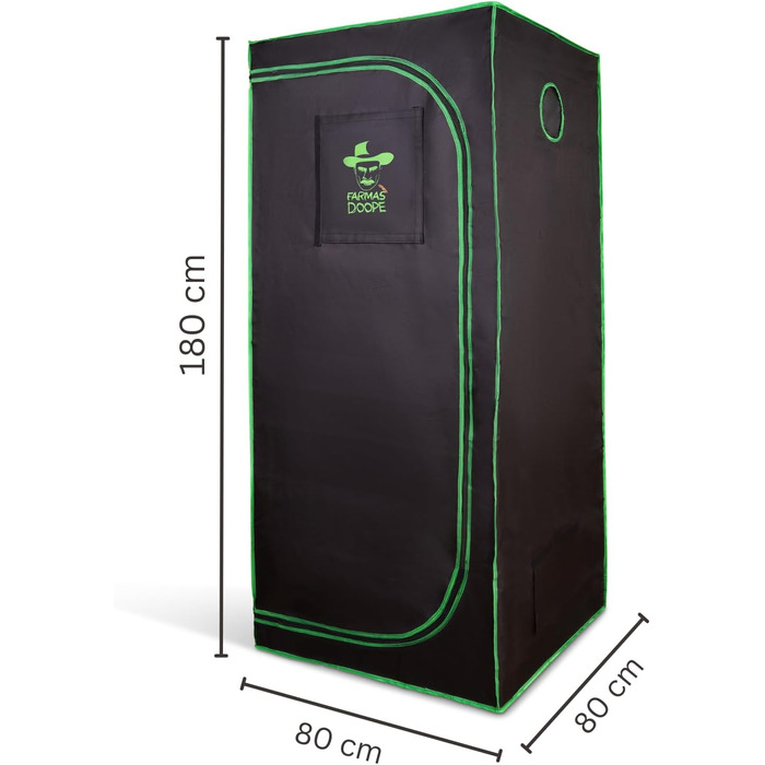 Гроубокс 80x80x180 см Тент для вирощування та розмноження рослин (гідропоніка) Шафа для рослин з Оксфорду 600D та високовідбиваючого мілару Тент для рослин та домашнього вирощування З водонепроникним піддоном