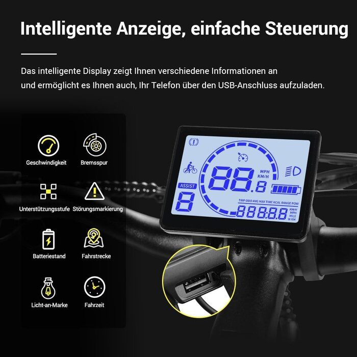 Електровелосипед Eleglide T1 Step-Thru, 27,5-дюймовий електричний трекінговий/міський велосипед з літій-іонним акумулятором 36 В 13 Аг (запас ходу до 100 км), двигун 250 Вт, відповідає вимогам ЄС із застосунком, РК-дисплей, білий