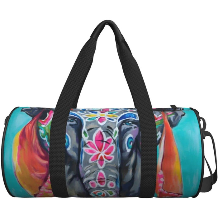 Дорожня сумка-циліндр з художнім принтом слона, спортивна сумка для чоловіків та жінок, сумка-мішок, спортивна дорожня сумка