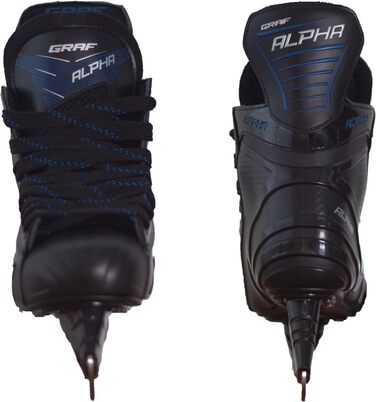 Ковзани Alpha GRAF для дорослих, людей похилого віку, для відпочинку, хокею, чорно-сині, унісекс, розмір 43