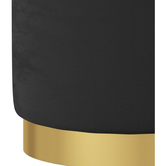 Круглий пуф для зберігання, м&39який пуф, пуф для ніг, круглий табурет, пуф, табурет з місцем для зберігання, вітальня, чорний оксамит, 31 x 37 см