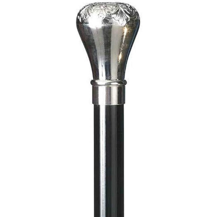 Дизайнерський ріжок для взуття 70 см зі сріблястою ручкою в якості ручки, чорний дерев'яний стрижень