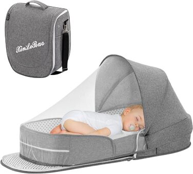 Дитяче ліжечко-дорожнє Tsuchiya Складана дитяча колиска-шезлонг Складане дитяче ліжко-намет з матрацом Портативний намет-ліжечко